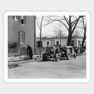 Construction Crew, 1925. Vintage Photo Magnet